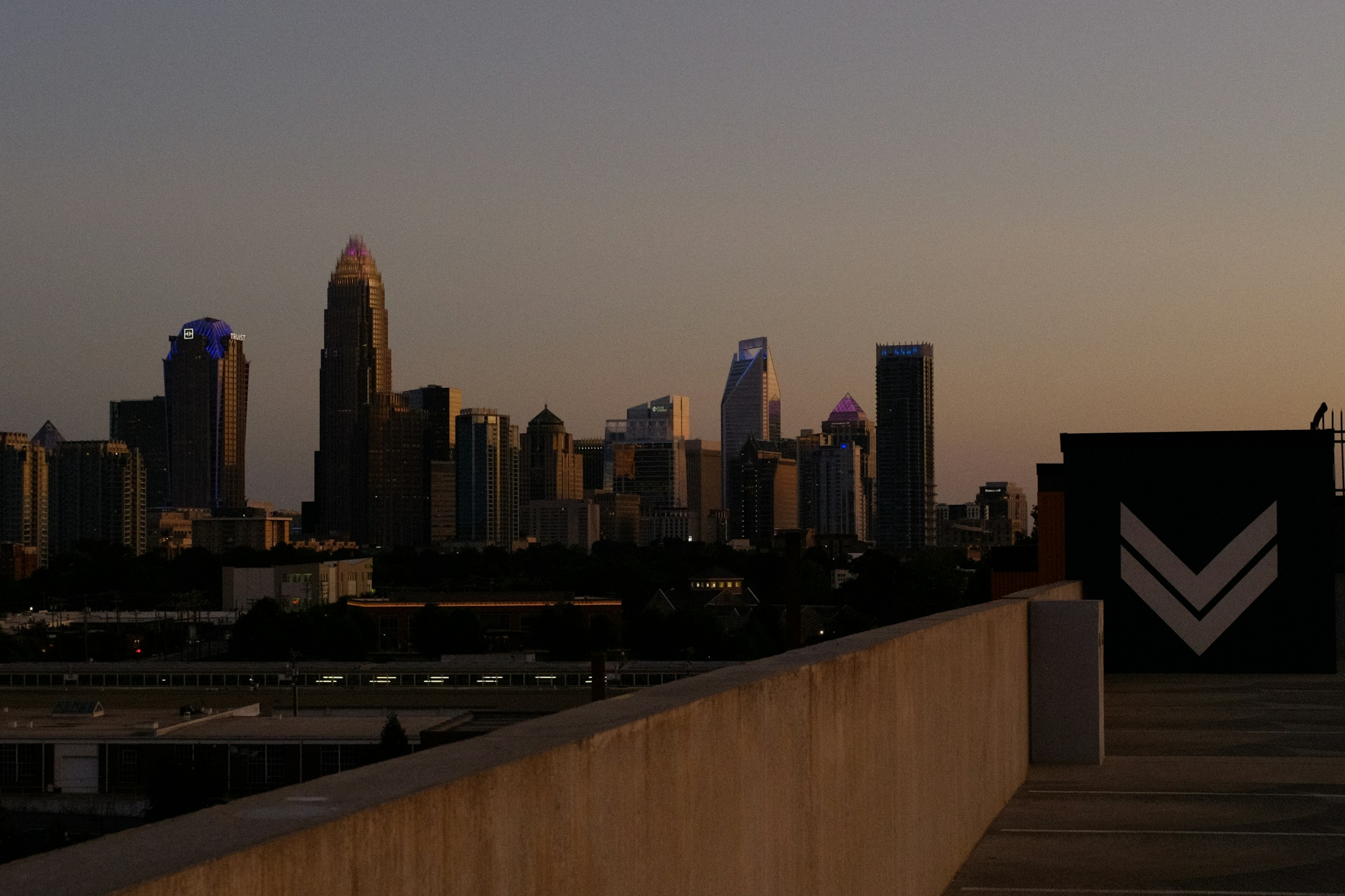 Uptown at dusk in Charlotte, NC