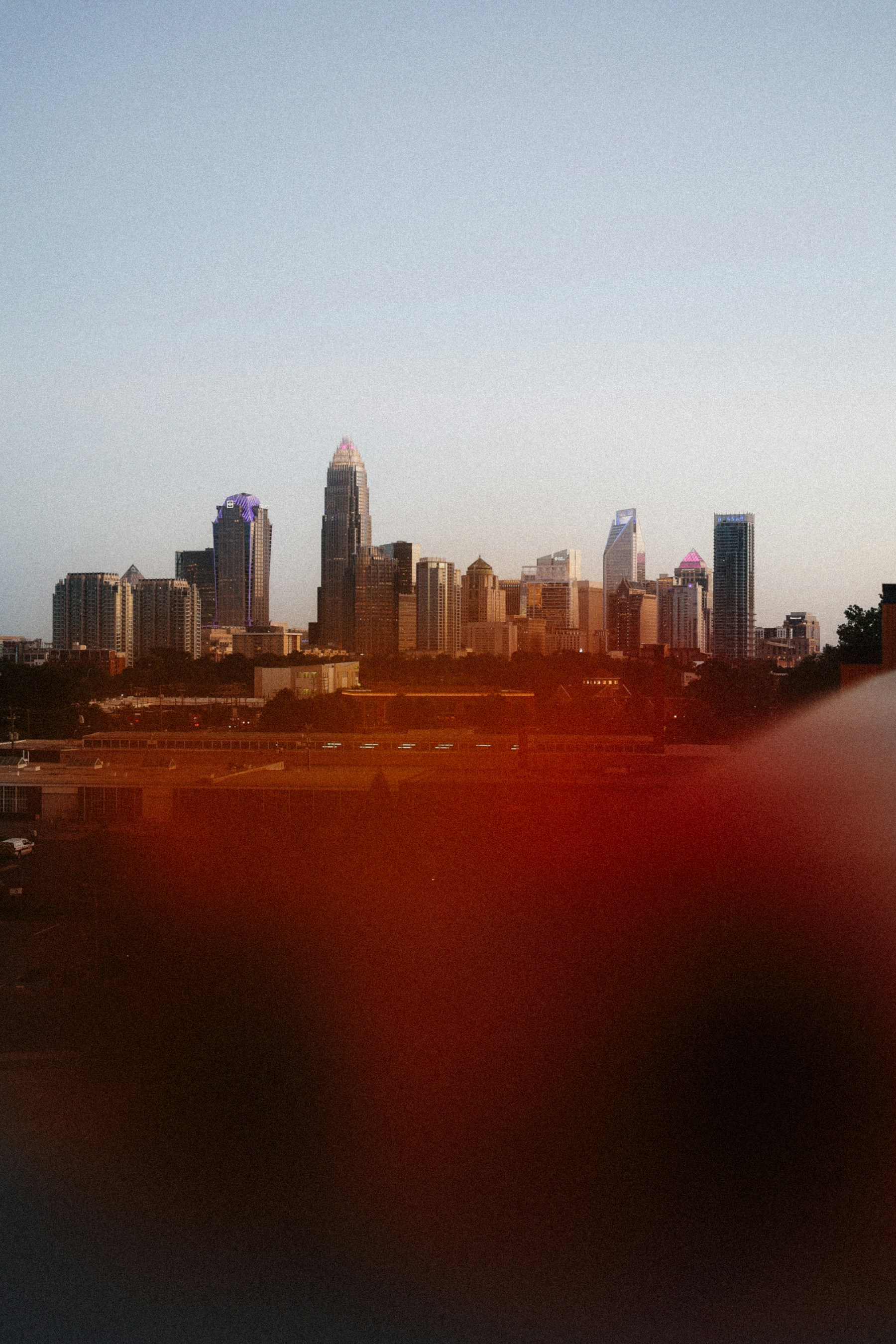 Skyline through the last light in Charlotte, NC