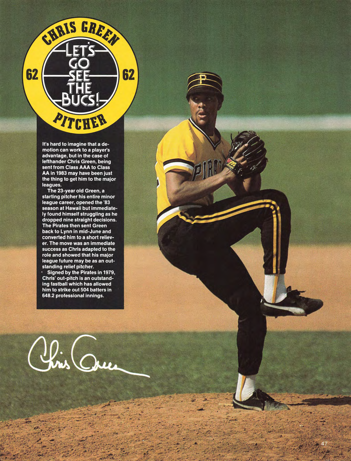 Chris Green pitching for the Pittsburgh Pirates